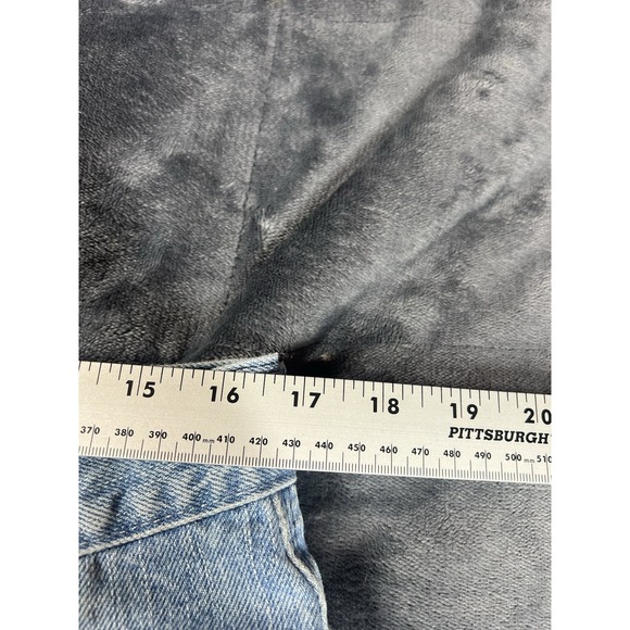 Vtg Phat Farm Shorts Mens 34 Wide Leg Baggy Jean Blue Denim Long Embroidered Y2K - Picture 6 of 13